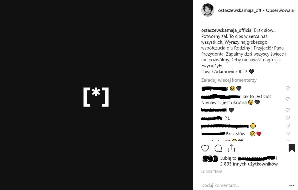 Gwiazdy żegnają Pawła Adamowicza