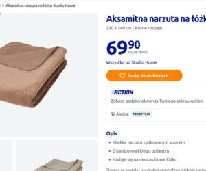 Ta narzuta na łóżko z Action to prawdziwy hit! W Home&You zapłacisz aż 100 złotych drożej