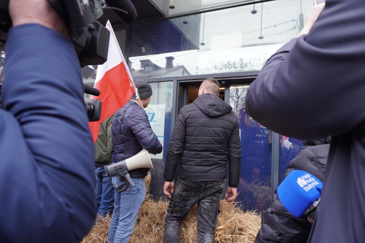 Protest rolników w Białymstoku. Przemarsz ulicami miasta 4 marca