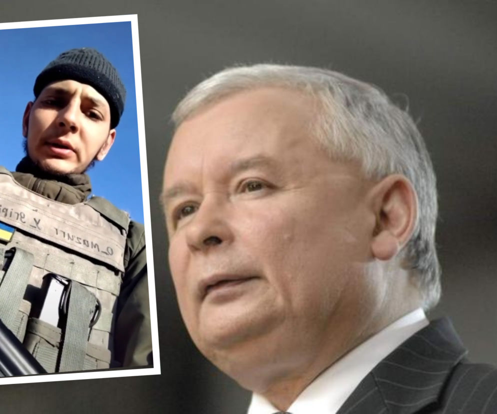 Rozbawiony Kaczyński reaguje na nietypową prośbę ukraińskiego żołnierza