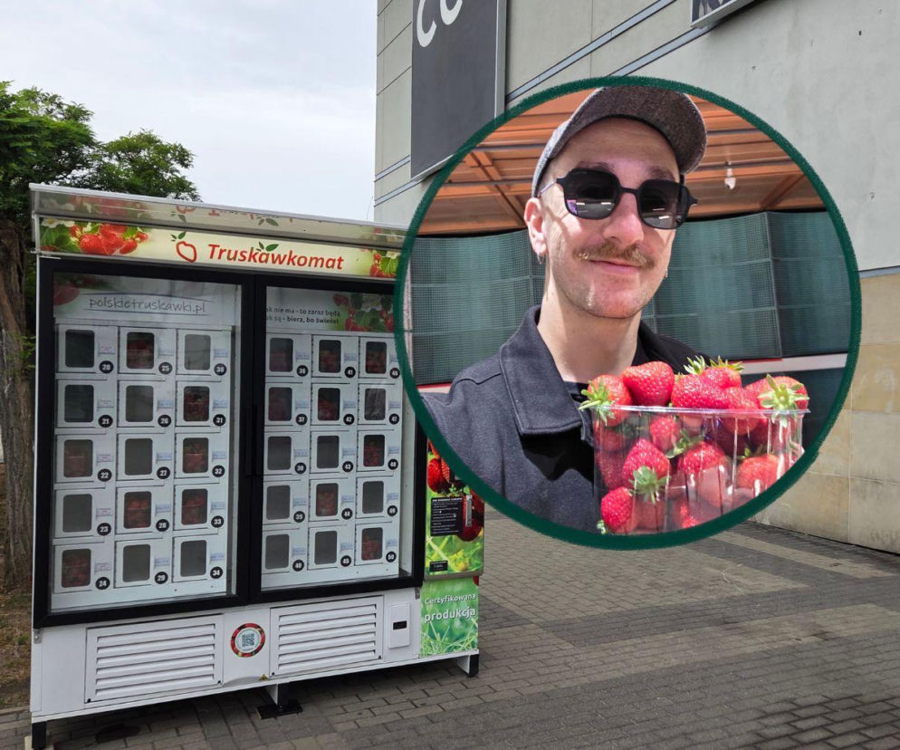Truskawkomat stanął przed centrum handlowym w Warszawie. Świeże owoce kupisz o każdej porze