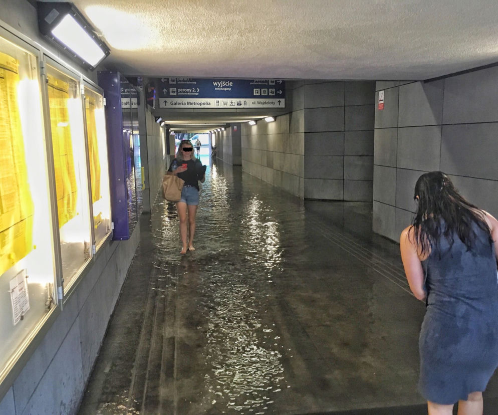 Zalany tunel we Wrzeszczu