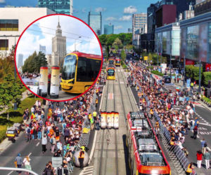 Tłumy opanowały centrum Warszawy. Kibicowali motorniczym w nietypowych mistrzostwach