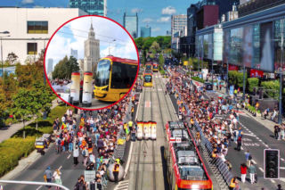 Tłumy opanowały centrum Warszawy. Kibicowali motorniczym w nietypowych mistrzostwach