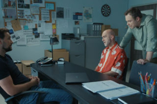 Barwy szczęścia odc. 3272. Marcin Kodur (Oskar Stoczyński), Bazylow (Andrzej Szeremeta), Majak (Łukasz Borkowski)