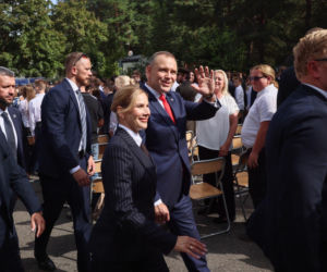 Karol i Marta Nawroccy na rozpoczęciu roku szkolnego