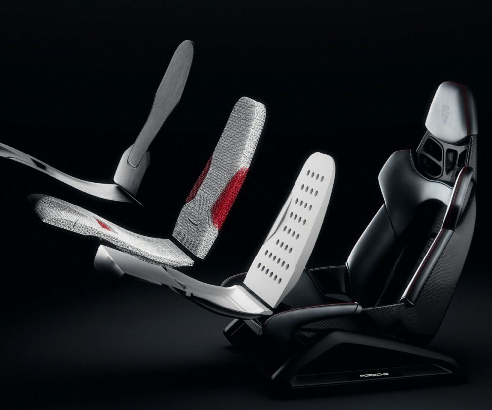 Porsche prezentuje nową koncepcję sportowych siedzeń. Teraz kubełkowe fotele będą wykonane techniką druku 3D