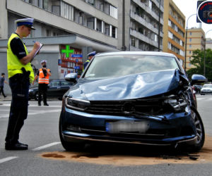 Wypadek na skrzyżowaniu Grójeckiej z Wawelską