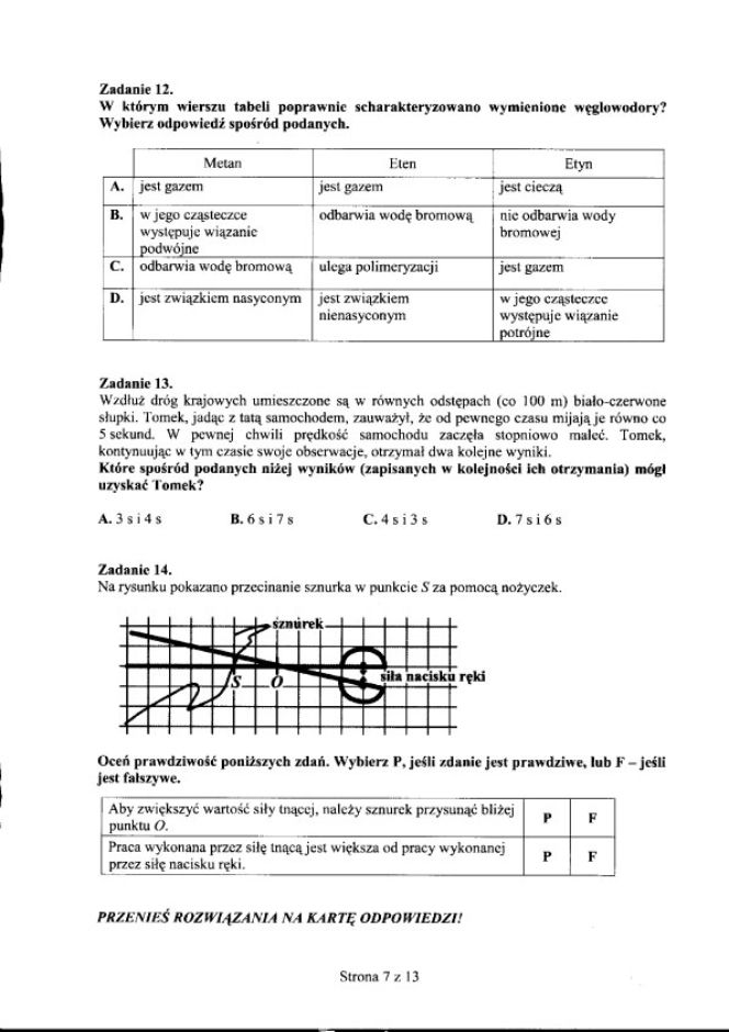 Egzamin gimnazjalny 2012 - CZĘŚĆ PRZYRODNICZA: GEOGRAFIA, FIZYKA, CHEMIA, BIOLOGIA 25.04.2012 - ROZWIĄZANIA, ODPOWIEDZI, ARKUSZE. Test gimnazjalny 2012