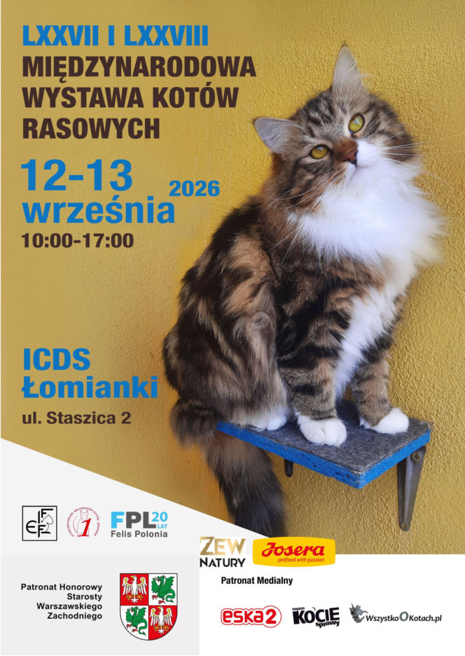 Międzynarodowa Wystawa Kotów Rasowych w Łomiankach. Będzie ich całe mnóstwo!