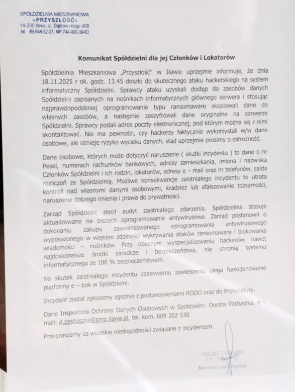 Spółdzielnia Mieszkaniowa Przyszłość w Iławie