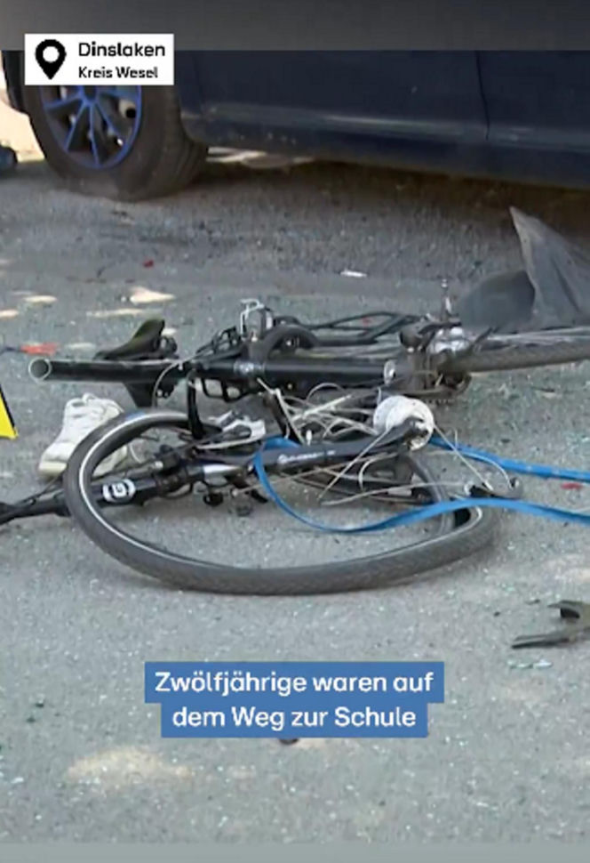 Dinslaken poważny wypadek drogowy. 47-letnia kobieta straciła panowanie nad samochodem i potrąciła trzech dwunastoletnich chłopców jadących na rowerach