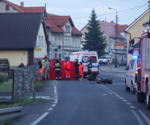 Wypadek motocyklisty w Lubaniu