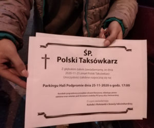 Protest taksówkarzy w Rzeszowie 25 listopada