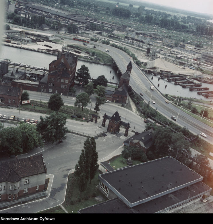 Szczecin z lotu ptaka w latach 80. XX wieku
