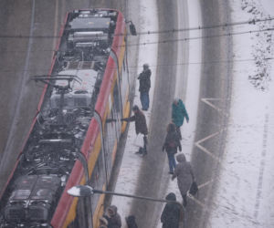 Intensywne opady śniegu w Warszawie (14.01.2026)