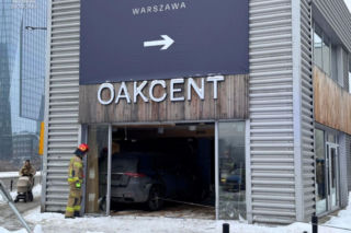 Wypadek na skrzyżowaniu Towarowej z Jaktorowską w Warszawie (14.01.2026)