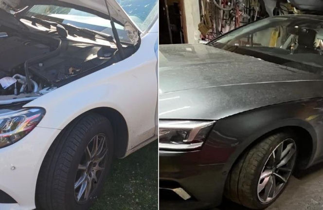 Drogie auta w "dziupli". Na posesji w powiecie górowskim policjanci znaleźli skradzione osobówki 