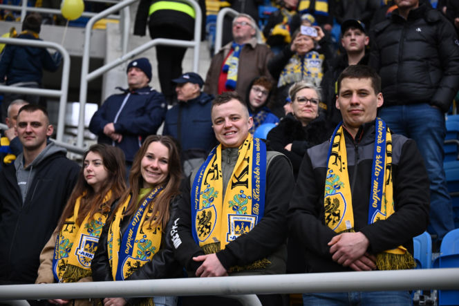 Arka Gdynia - Widzew Łódź: Zdjęcia kibiców i zawodników z meczu 25. kolejki PKO BP Ekstraklasy