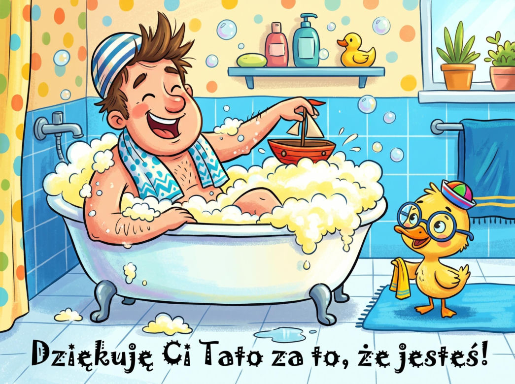 Zabawna kartka na Dzień Taty