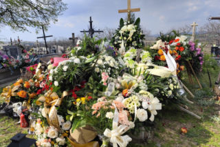 Grób zmarłego strażaka