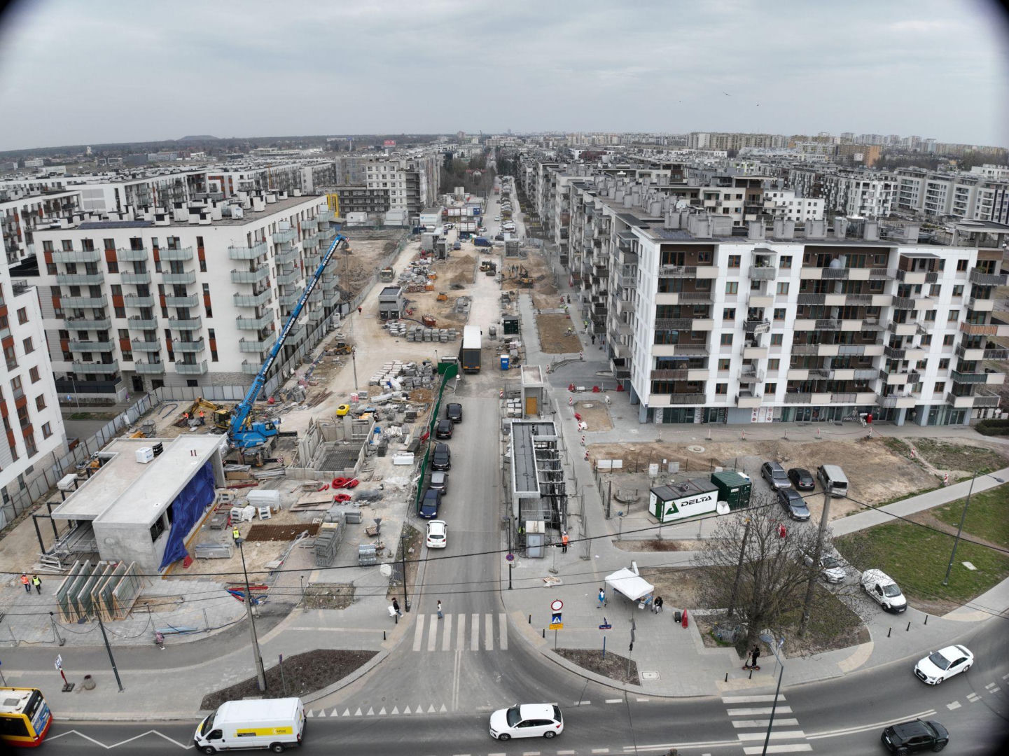 Stacja metra M2 Chrzanów w budowie