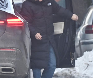 Marek Kondrat z żoną i córką w Warszawie