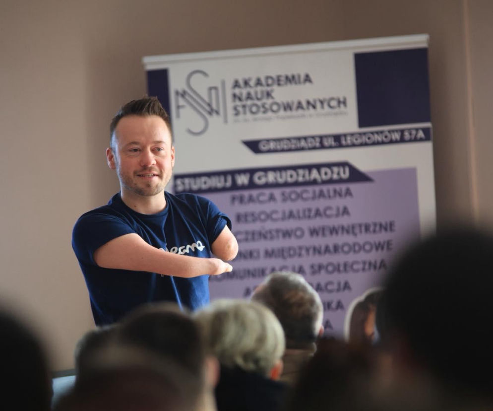 Mariusz Kędzierski na spotkaniu w Grudziądzu