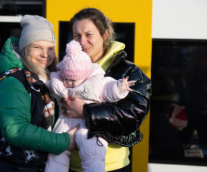 Ukraina. Pociąg z Lwowa z ukraińskimi uchodźcami