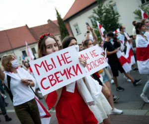 Marsz solidarności z Białorusinami w Krakowie