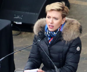 Natasza Romanoff aka Czarna Wdowa (na zdjęciu wcielajaca się w postać w filmie Scarlett Johansson, przemawiająca w czasie Marszu Kobiet w Waszyngtonie)