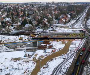 Budowa węzła Łękno - luty 2021