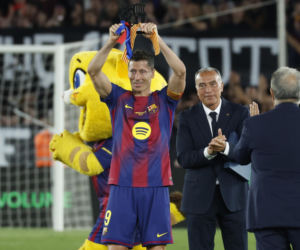 Robert Lewandowski po pożegnalnym meczu na stadionie Barcelony