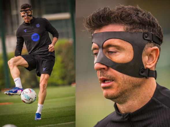 Robert Lewandowski już trenował w masce i wyglądał jak Zorro! Wróci do gry już w sobotę?