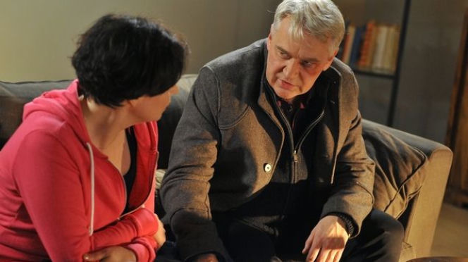 M jak miłość odc. 1204. Marysia (Małgorzata Pieńkowska), Robert Bilski (Zbigniew Stryj)