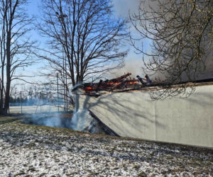 Spłonęła Biedronka w Polkowicach