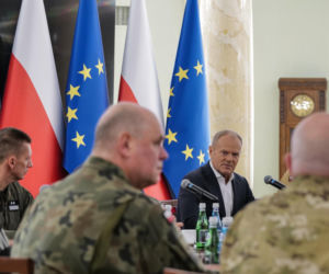 Donald Tusk na miejscu wybuchy na Lubelszczyźnie