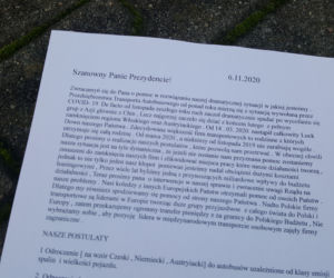Protest przewoźników autokarowych w Bydgoszczy