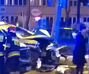 Wypadek radiowozu w Poznaniu