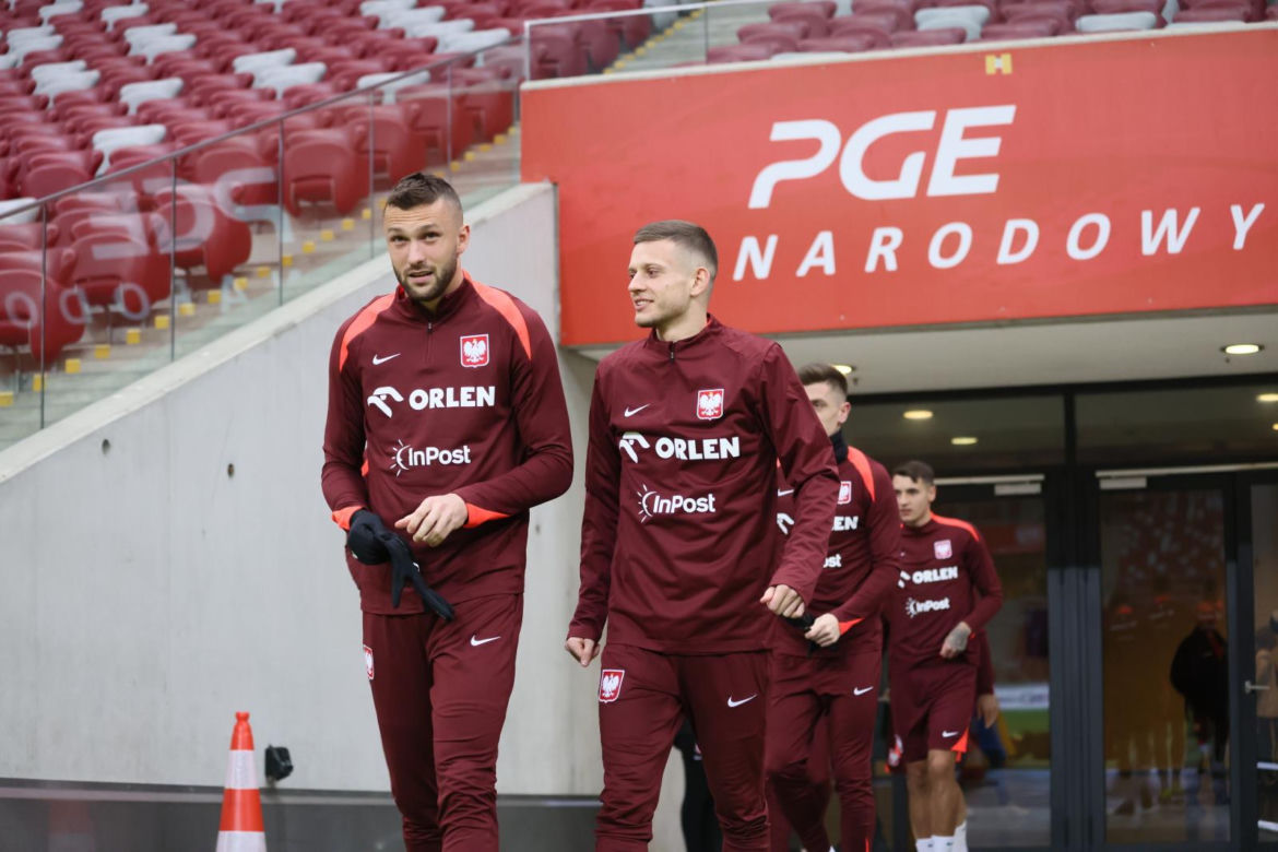Trening reprezentacji Polski na PGE Narodowym przed meczem barażowym z Estonią o Euro 2024