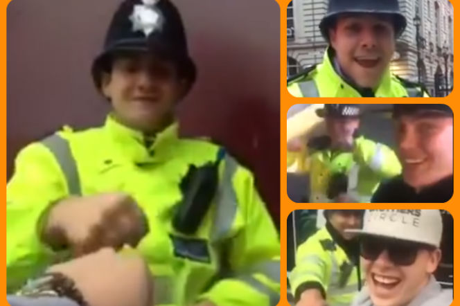 Śpiewający i tańczący policjanci w filmie youtubera ENG ALI