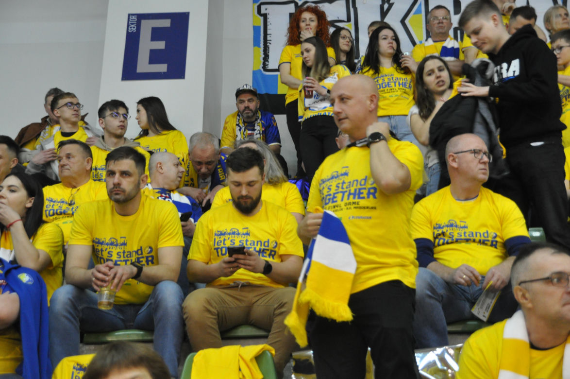 Kibice na meczu Industria Kielce - SC Magdeburg
