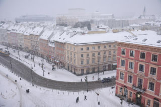 Intensywne opady śniegu w Warszawie (14.01.2026)