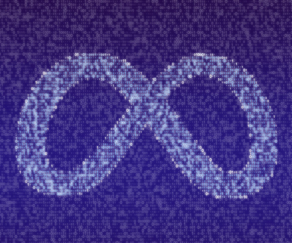 Fioletowe tło z białymi cyframi binarnymi 0 i 1, układającymi się w jaśniejszy symbol nieskończoności, co wizualnie odzwierciedla trend, w którym AI redefiniuje przyszłość pracy w Dolinie Krzemowej. Więcej na ten temat można przeczytać na Super Biznes.