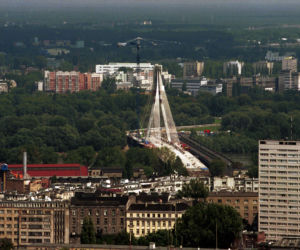 Most Świętokrzyski w budowie z 2000 r.