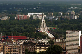 Most Świętokrzyski w budowie z 2000 r.