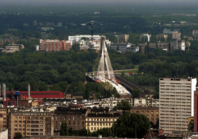 Most Świętokrzyski w budowie z 2000 r.