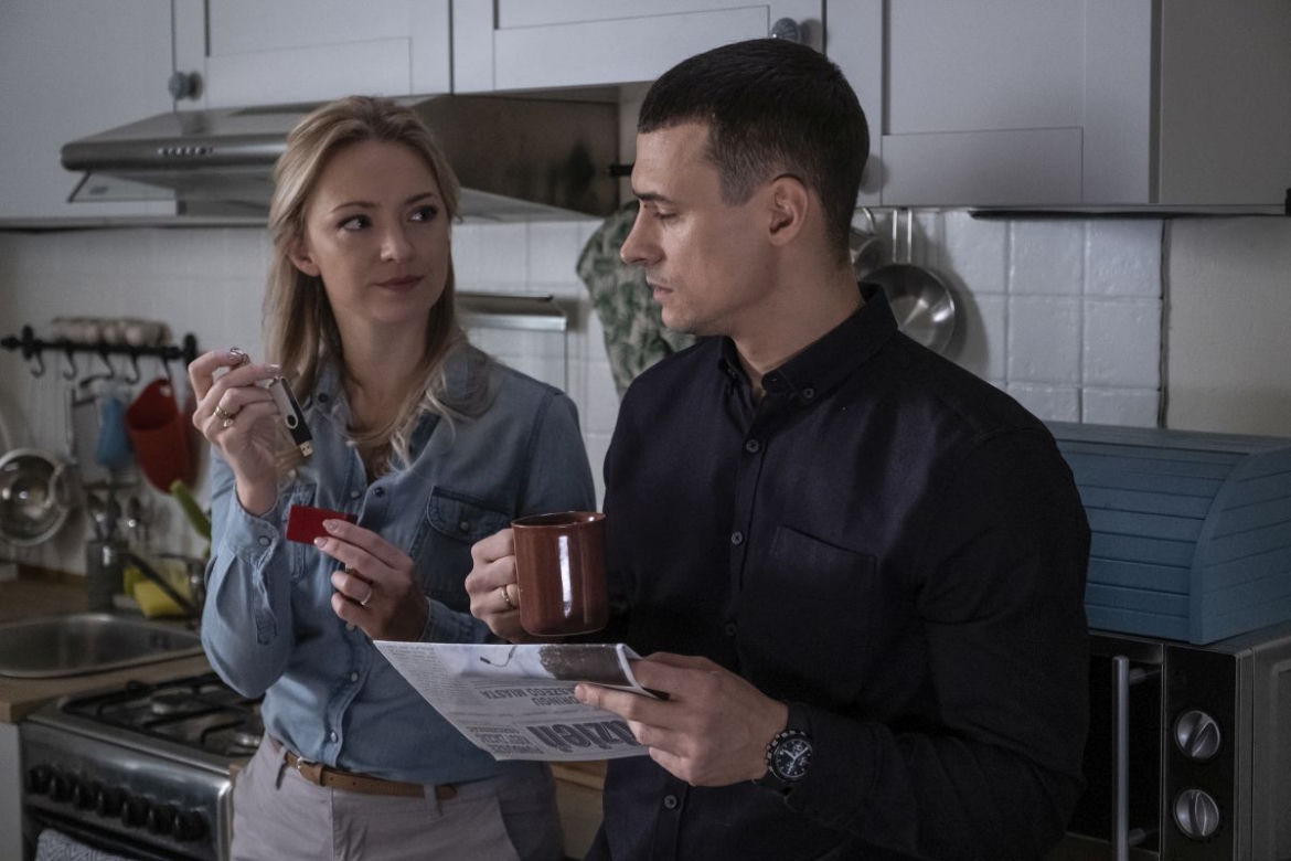 W rytmie serca 6 sezon odc. 67. Maria (Barbara Kurdej-Szatan), Adam Żmuda (Mateusz Damięcki)