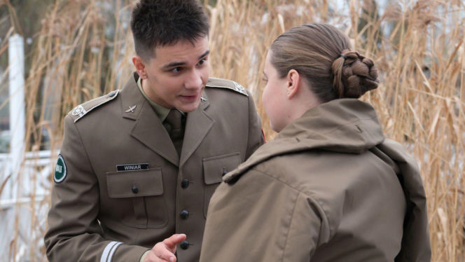 M jak miłość odc. 1926. Janek (Jakub Sirko), Matylda (Klementyna Lamort)