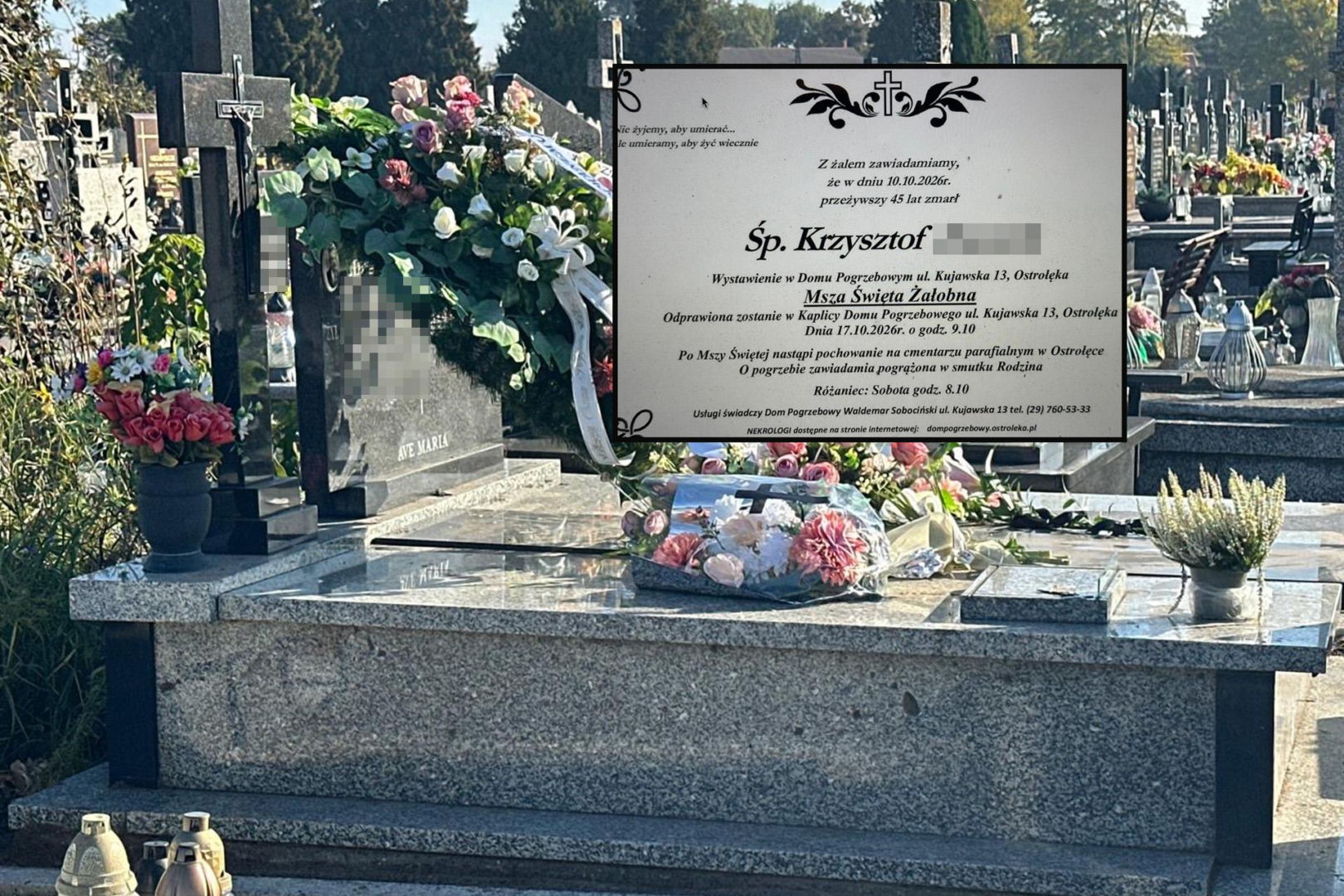 Pochowano ojca nożownika z Ostrołęki. Krzysztof nie żył od kilku dni ...